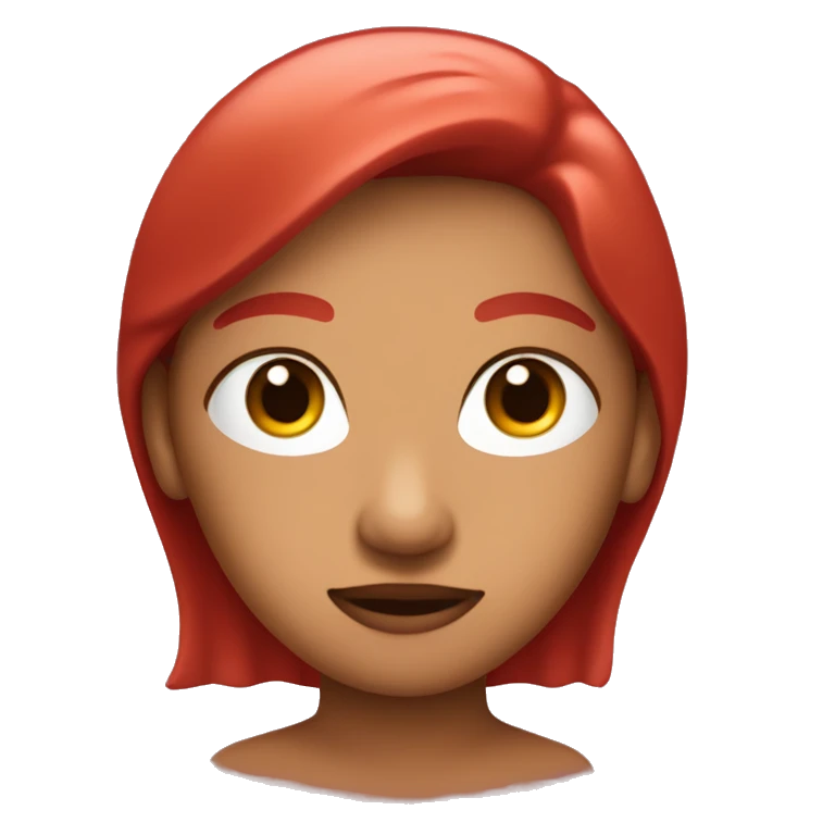 Pelo rojo piel clara y ojos oscuros  emoji