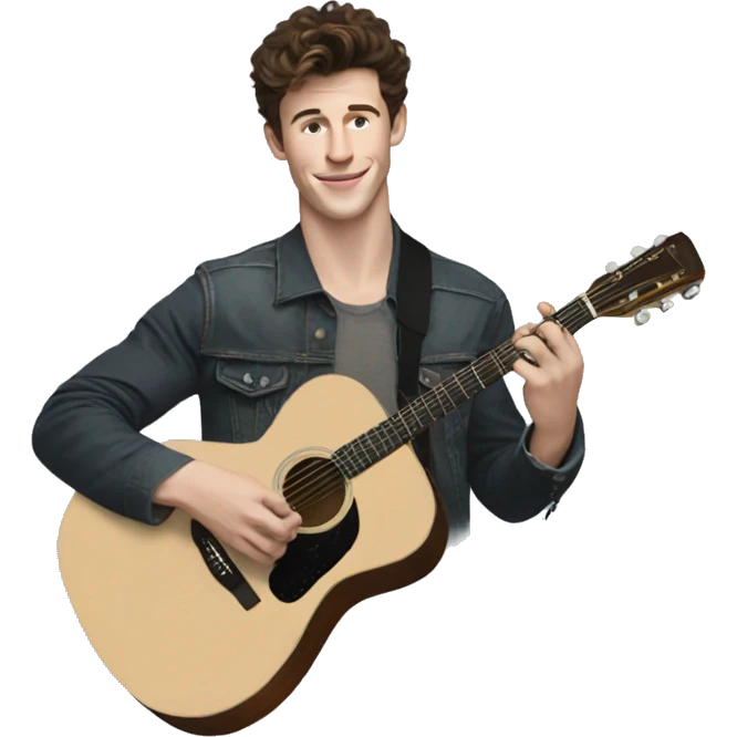 Shawn Mendes with his guitar emoji