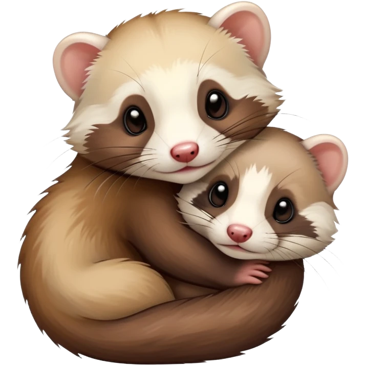 Ferret hugging a ferret emoji