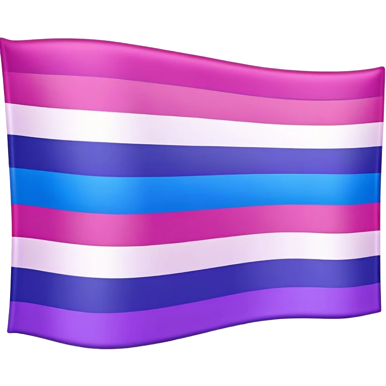 Bisexual pride flag with pink, purple, and blue horizontal stripes emoji