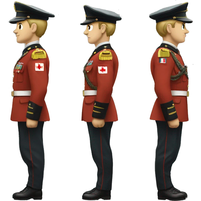 Canadian military with a combat uniform read for the war emoji