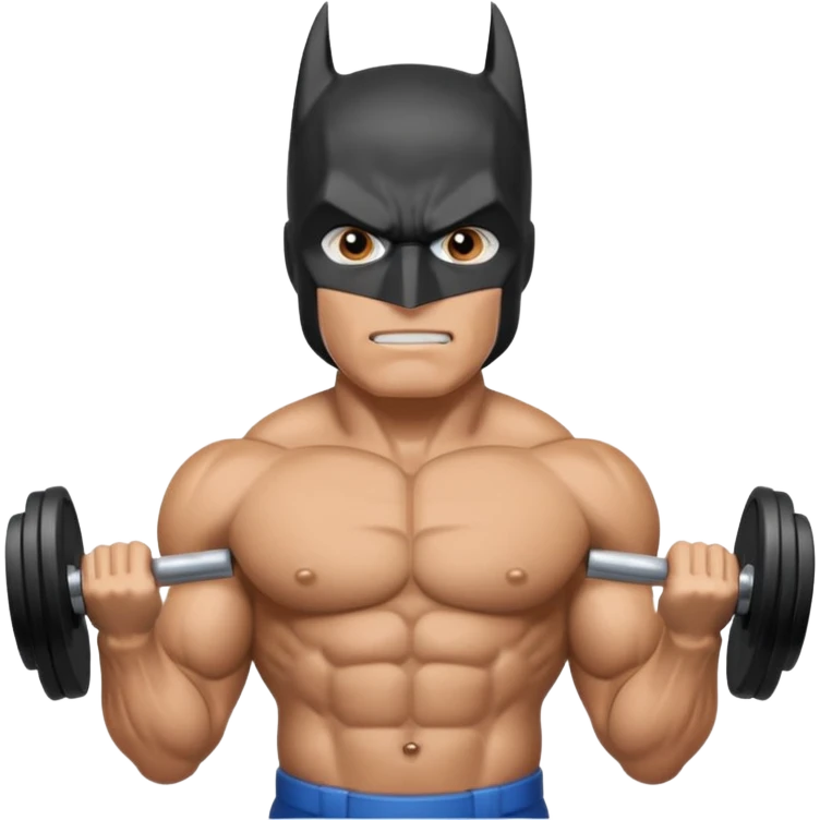 Batman lift dumbbells emoji
