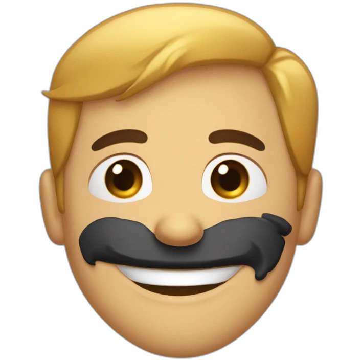 jove con pelo negro ojos azulesc con gran sonrisa emoji