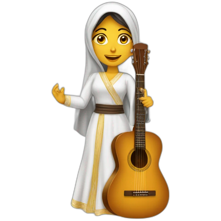 Arabe femme qui fait de la guitare emoji