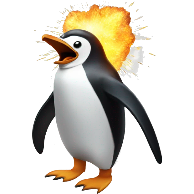 exploding penguin emoji