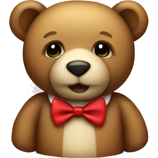 Teddy bear with red bow tie emoji