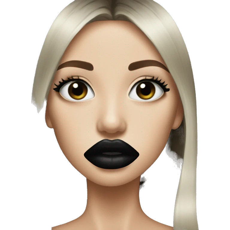 Black lipstick kiss emoji