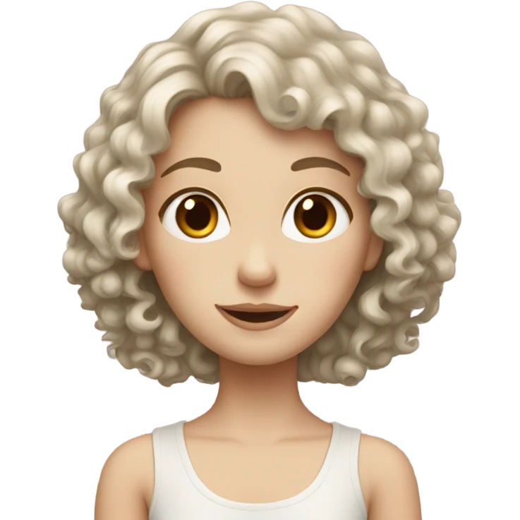 pale girl with brown curly hair emoji