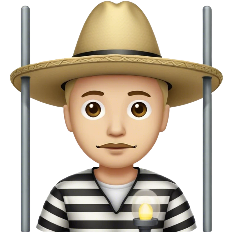 Prisoner in jail wearing sombrero  emoji