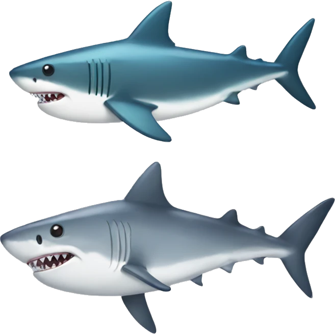 Shark and fish emoji
