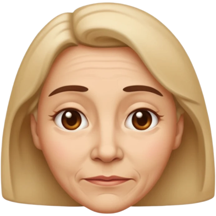 woman emoji with facial sagging, neutral expression, loose skin on cheeks and jawline emoji