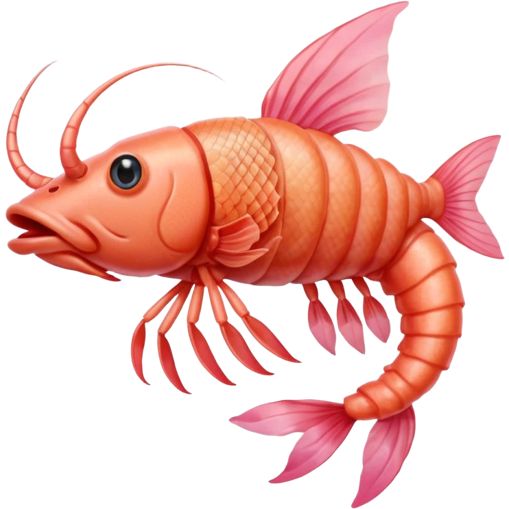 Humanoid Shrimp Riding a Fish Cow Hybrid  emoji