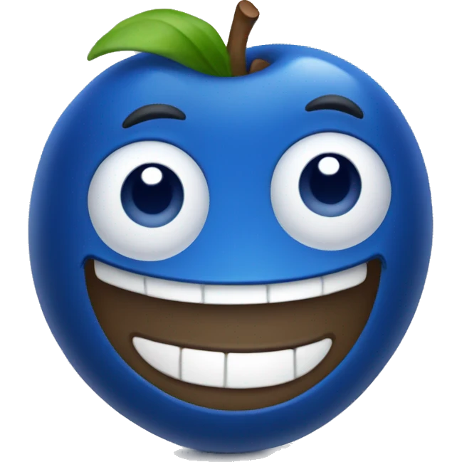 Happy blueberry emoji