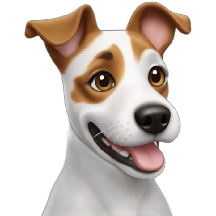 Jack Russell Terrier waving paw emoji