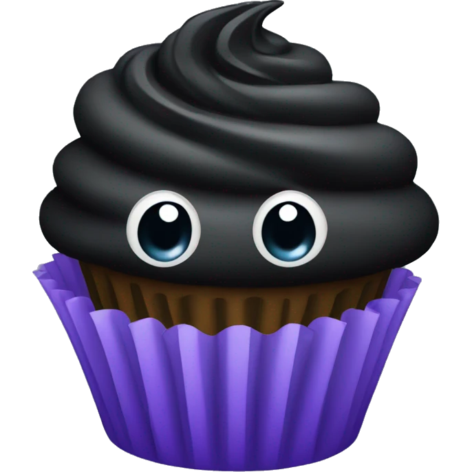 Black cupcake emoji