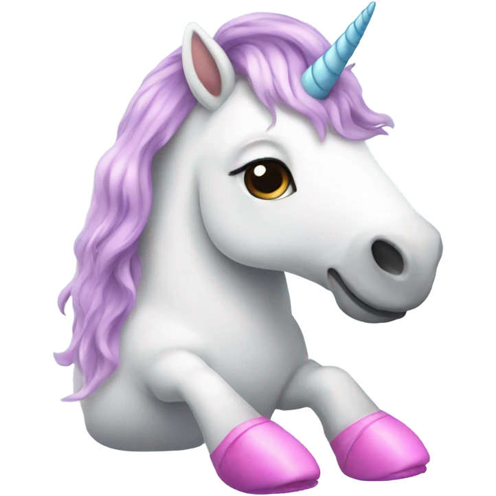 Unicorn wearing slippers emoji