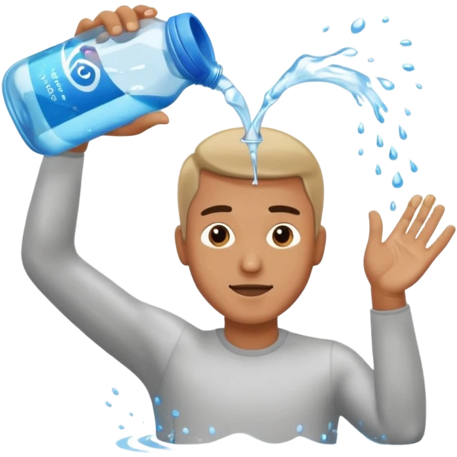 MAN pouring water from the bottle emoji