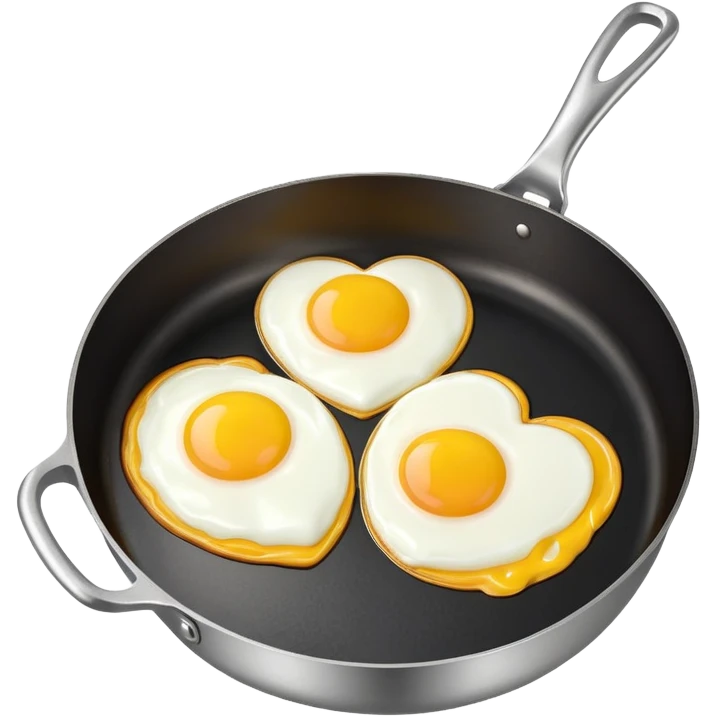 cooking pan with double heart-shaped eggs emoji