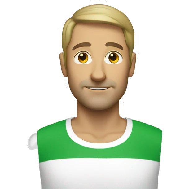 white man with clover emoji
