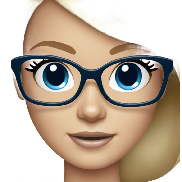 Barbie bride blonde hair blue eyes wearing glasses  emoji