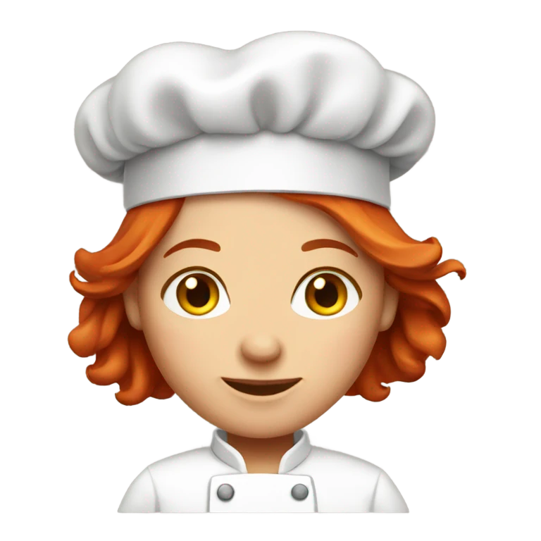 red haired female chef emoji