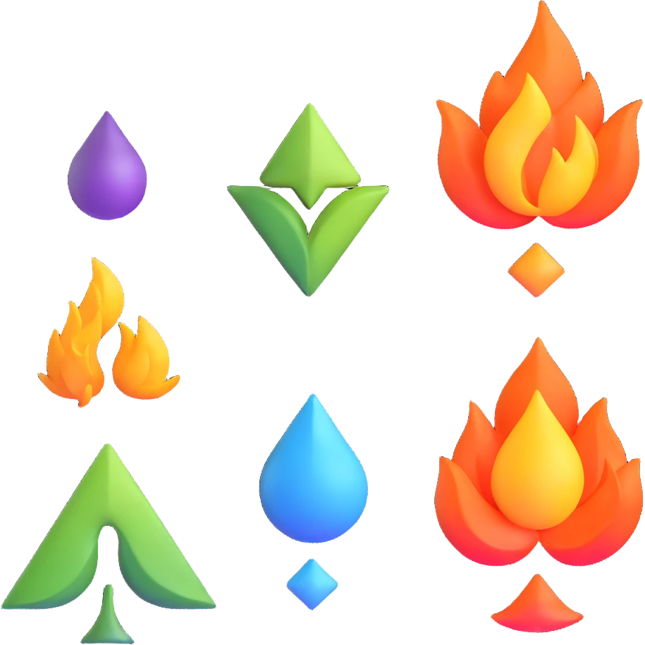four elements symbols together emoji