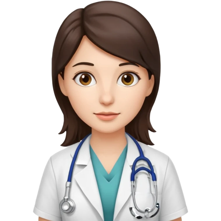 brunette doctor with stethoscope emoji