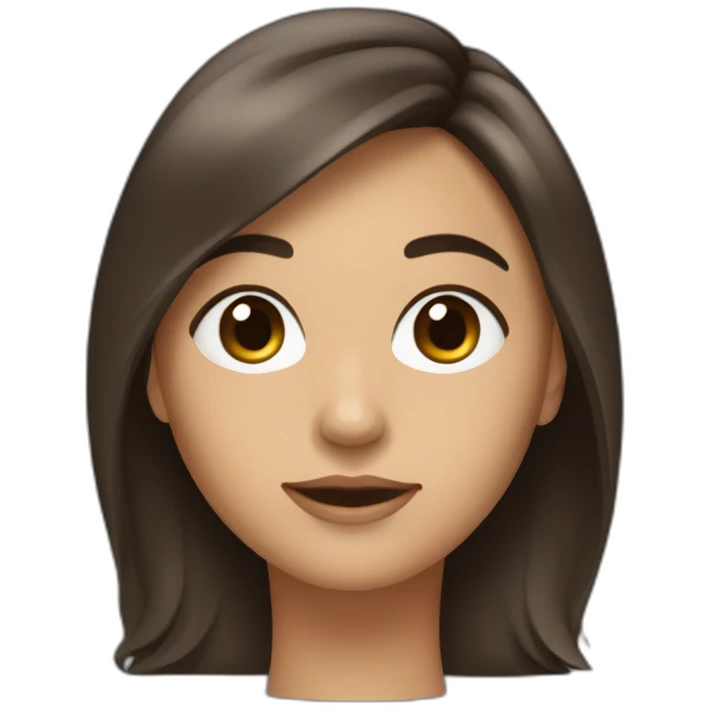 fille brune avec cheveux au carré et yeux bleus emoji
