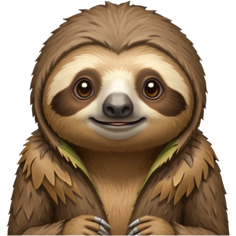 sloth in ragged animal skin clothes emoji