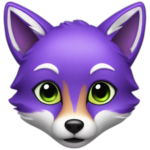 Purple fox with lime highlights emoji