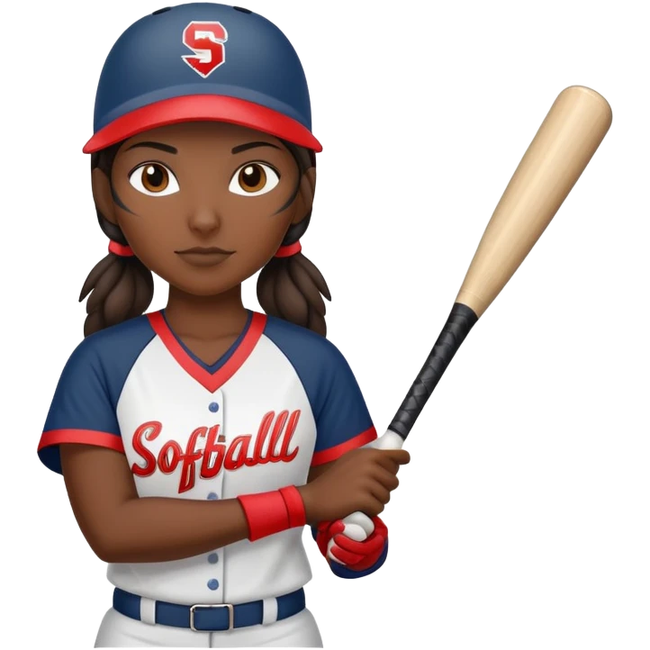 female native american softball player emoji