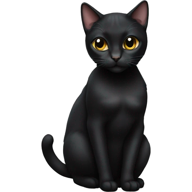 very pregnant black female cat  emoji