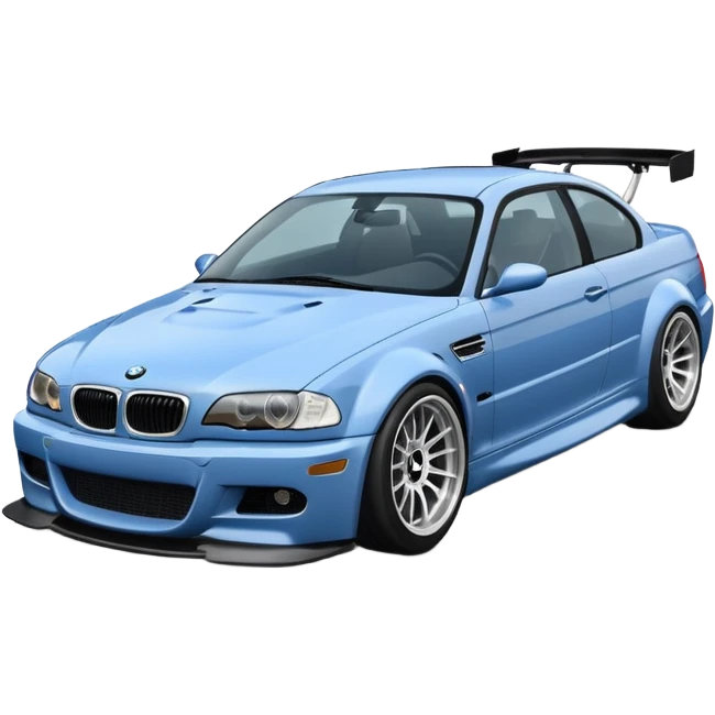 As the BMW M3 E46 drifts around a corner, a slight wisp of smoke should rise from its rear, and its wheels should appear at a certain angle to the turn. Merge the car with the road so it doesn't disappear emoji