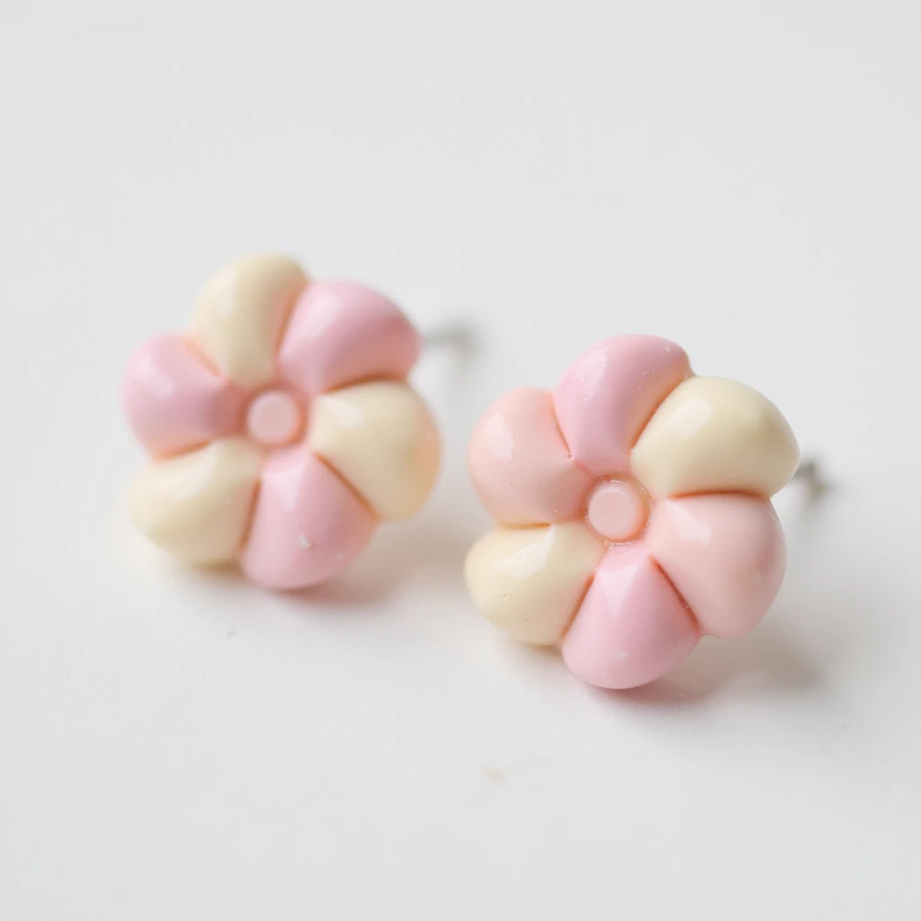 realistic candy-shaped earring in pastel colors, isolated on a transparent background, no visible background emoji