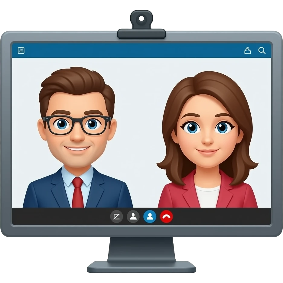 zoom meeting screen two people emoji