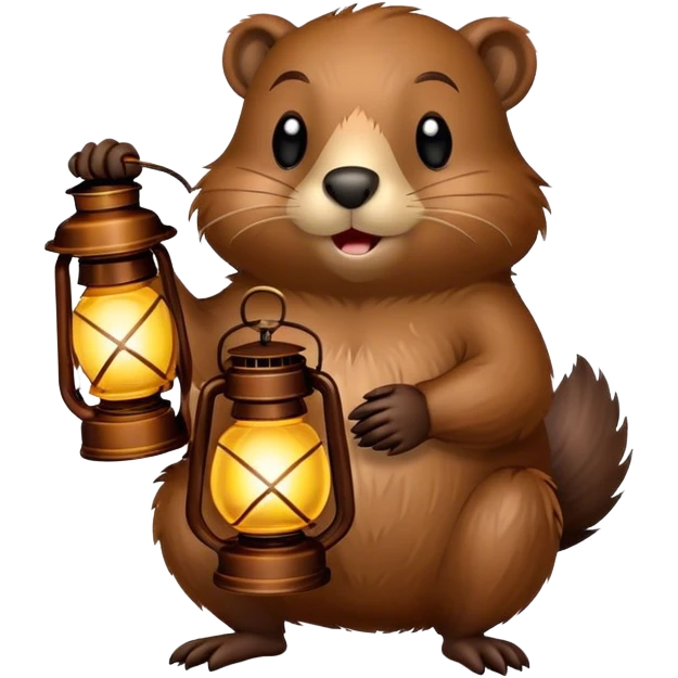 Beaver with inscription good night  emoji