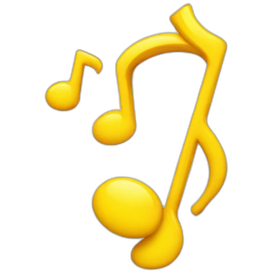 whistle yellow emoji with music note emoji