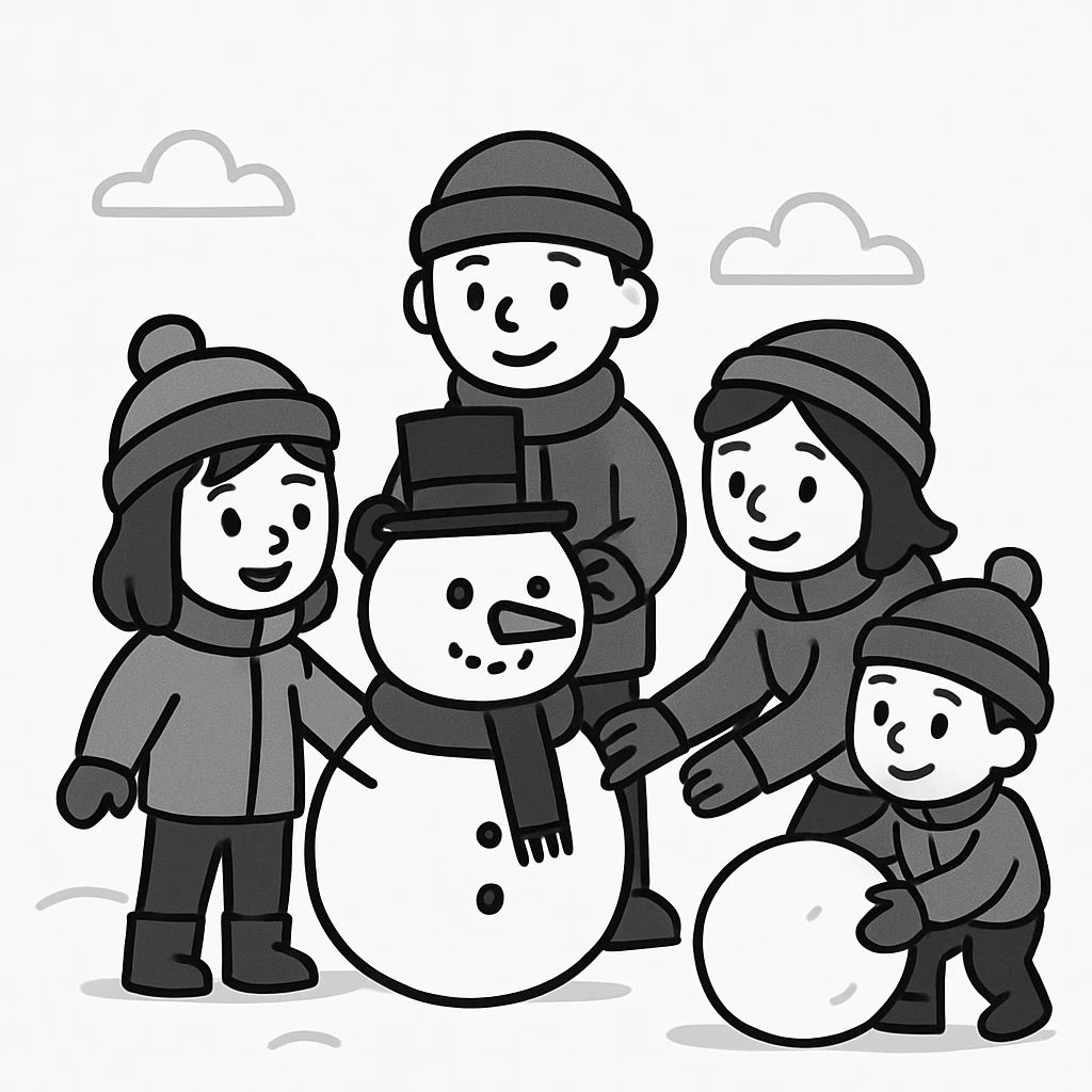 people making a snowman emoji