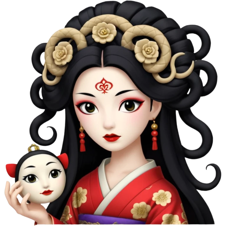 geisha with medusa head  emoji