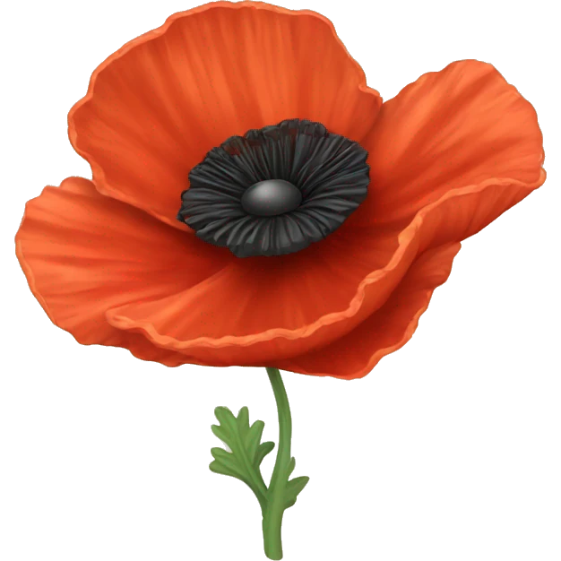 Poppy flower, remembrance, clean emoji