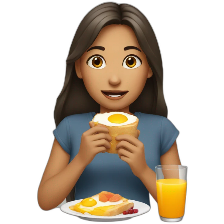 girl eating breakfast emoji