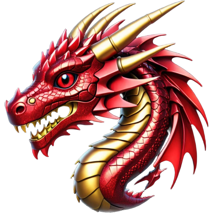 red glitter cyberpunk dragon emoji