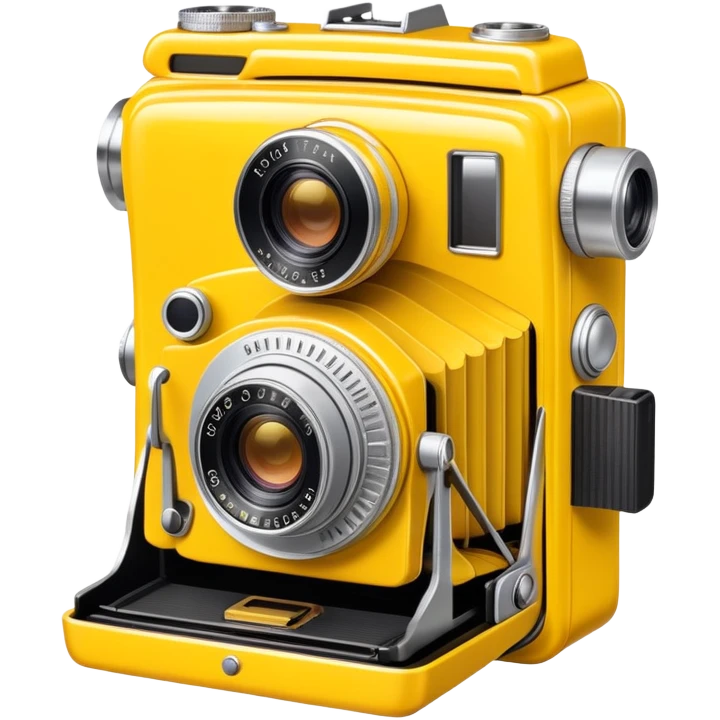 Vintage Kodak camera with bright yellow casing, classic retro design emoji