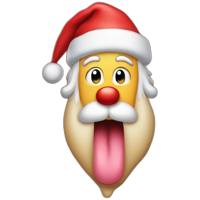 santa claus tongue sticking out emoji