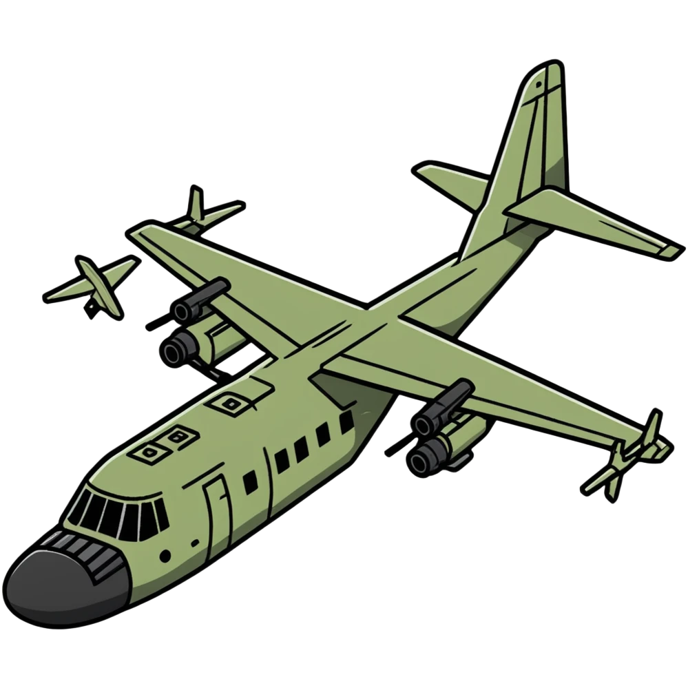 AC-130 gunship military aircraft with cannons emoji