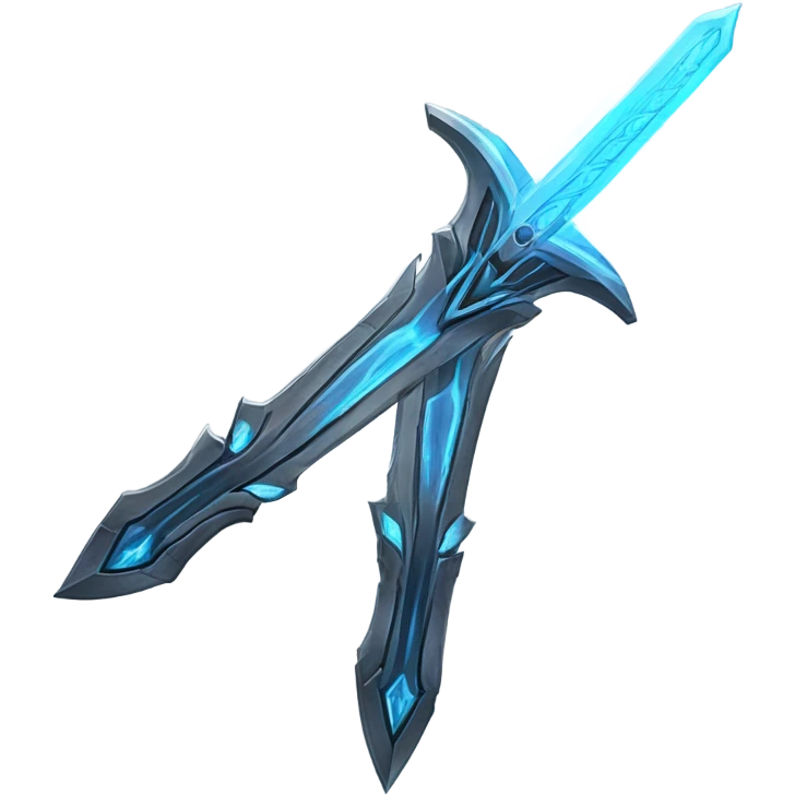 sci-fi multiblade sword-with-blue-ray-blade emoji