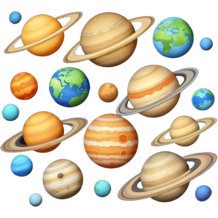 Aline all the planets in a straight line 8 only only 8 emoji