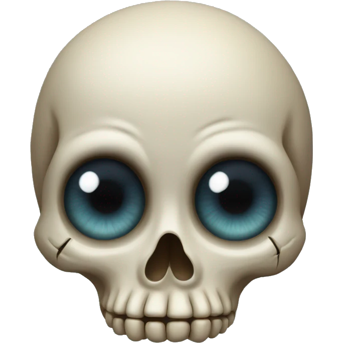 Detailed skull with human eyes emoji