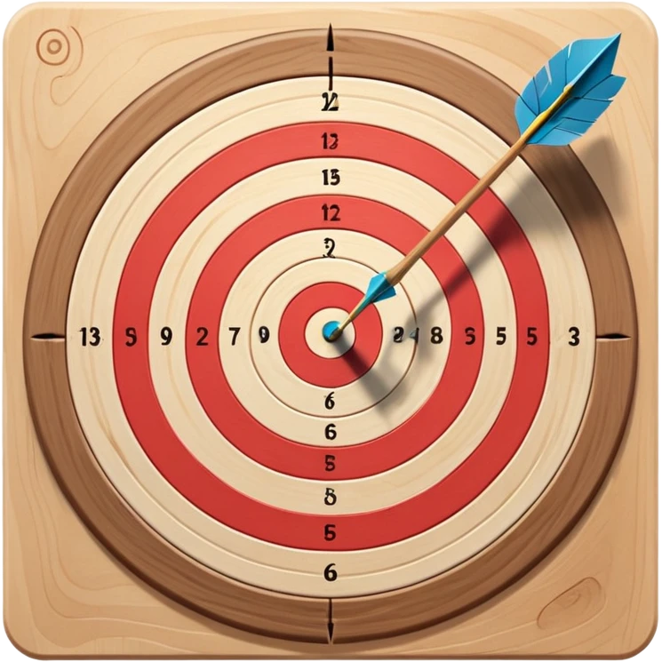 A bow and arrow aimed at a target, with the arrow perfectly positioned for release. The background features a target with concentric rings, emphasizing precision, skill, and focus in archery. The scene radiates concentration and the grace of the sport. emoji