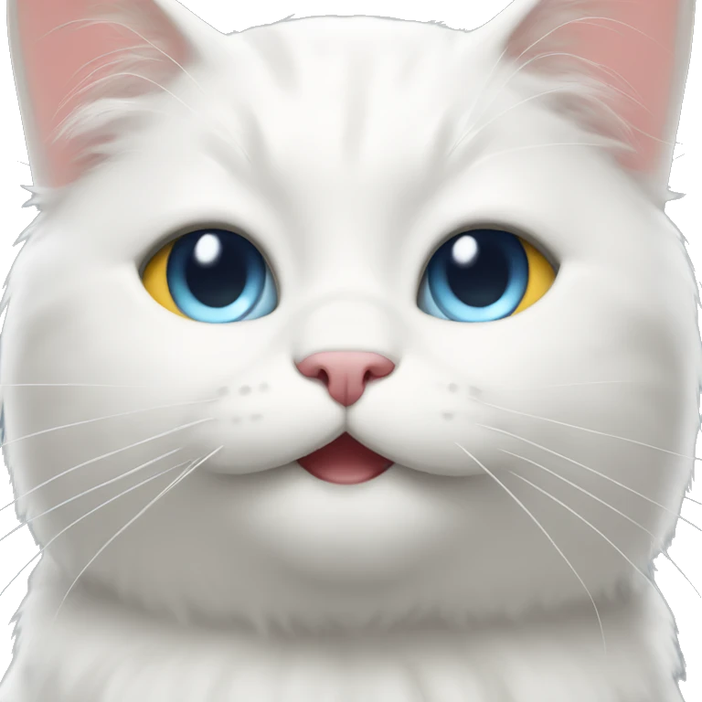 a white cat winking emoji